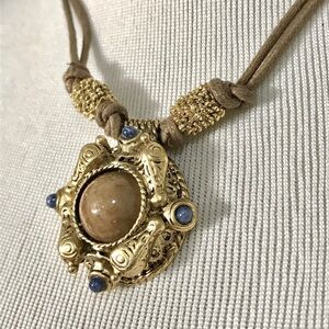 The Limited Gold Tone Medallion & Stone Necklace